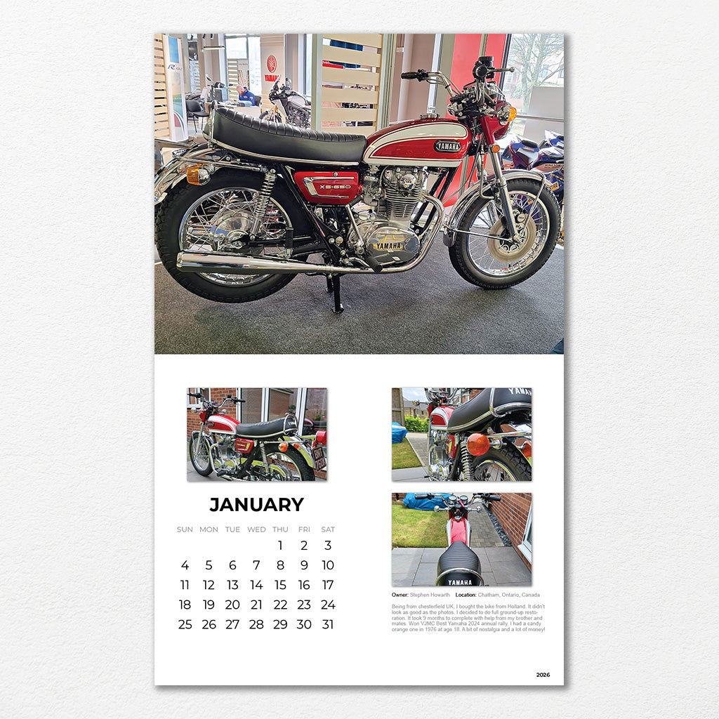 2026 XS650 Calendar