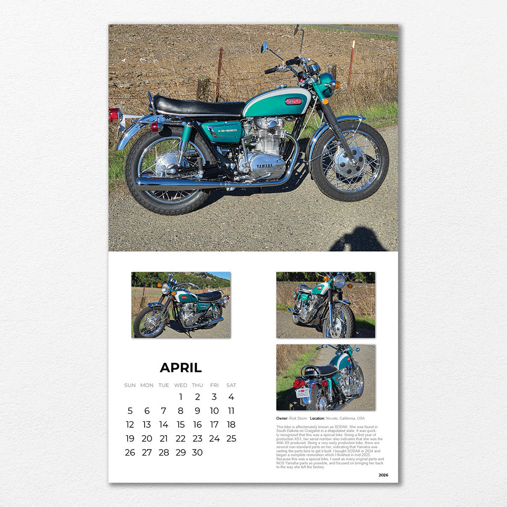 2026 XS650 Calendar
