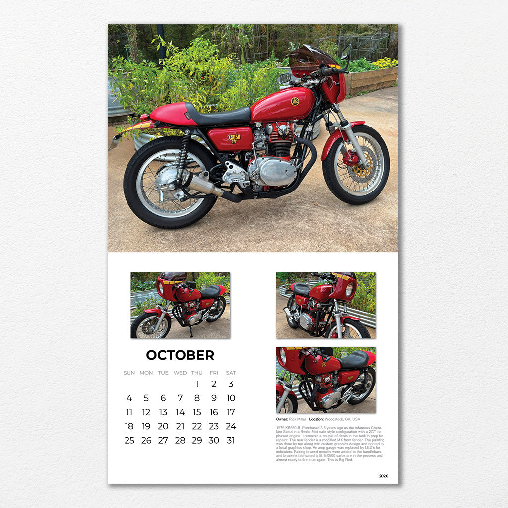 2026 XS650 Calendar