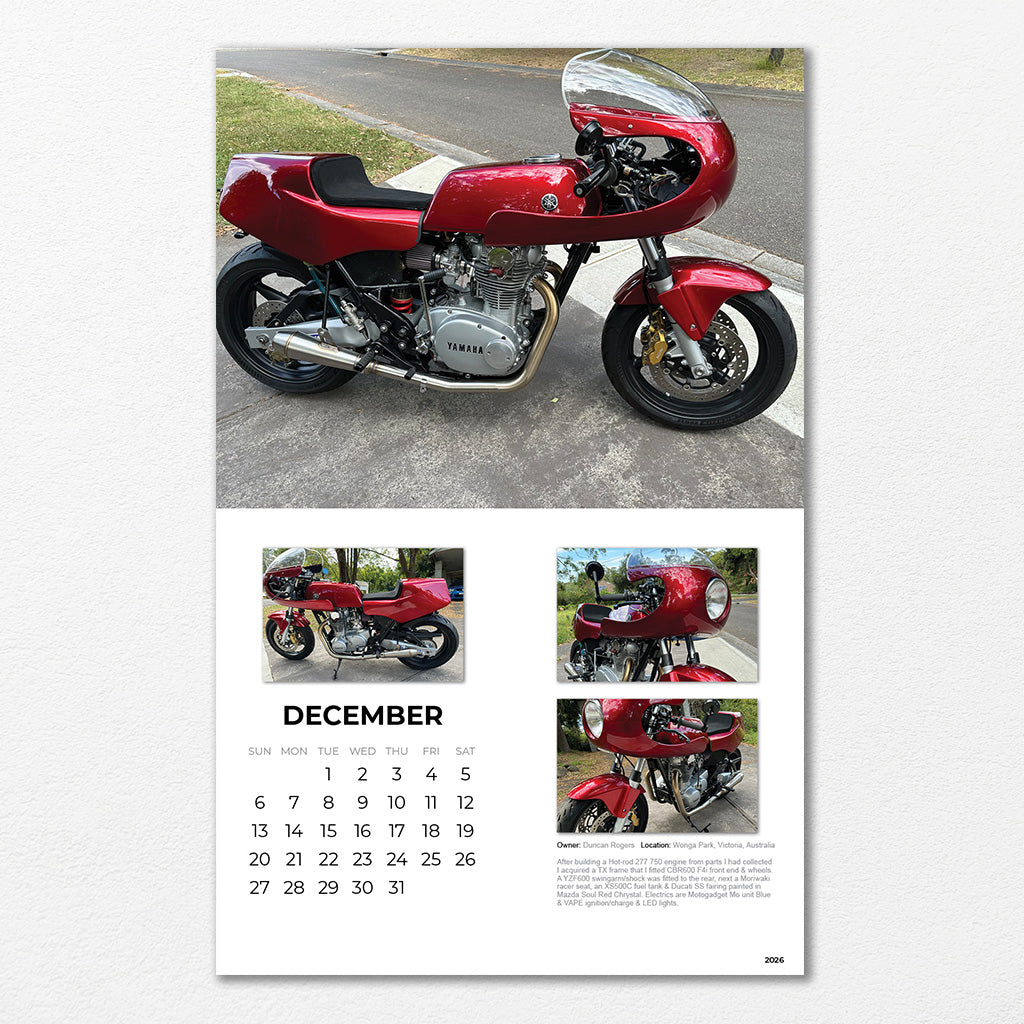 2026 XS650 Calendar