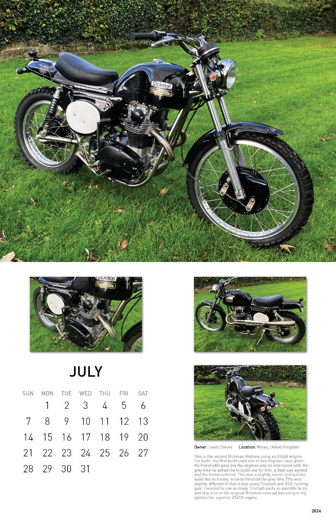 2024 XS650 Calendar
